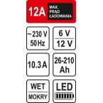 Pakrovėjas akumuliatoriams 12A / 6/12V / 210 Ah | LED (82544) Pakrovėjas akumuliatoriams 12A / 6/12V / 210 Ah | LED (82544)