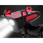 Dviračio žibintas su telefono laikikliu daugiafunkcinis / powerbank | USB | 3 led (RBL3)