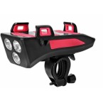 Dviračio žibintas su telefono laikikliu daugiafunkcinis / powerbank | USB | 3 led (RBL3)