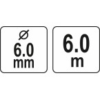 Gyvatukas kanalizacijai būgninis | Ø 6 mm / 6 m (YT-24990)