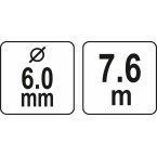 Gyvatukas kanalizacijai būgninis | Ø 6 mm / 7,6 m (YT-24991)