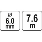 Gyvatukas kanalizacijai būgninis | Ø 6 mm / 7,6 m (YT-24991) Gyvatukas kanalizacijai būgninis | Ø 6 mm / 7,6 m (YT-24991)