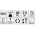Akumuliatorinis smūginis gręžtuvas / suktukas 13mm, LI- ION 18V 2,0AH su Mabuchi varikliu (YT-82788) Akumuliatorinis smūginis gręžtuvas / suktukas 13mm, LI- ION 18V 2,0AH su Mabuchi varikliu (YT-82788)