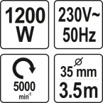 Betono vibratorius | žarna 3 m / 35 mm | 1200W (YT-82600) Betono vibratorius | žarna 3 m / 35 mm | 1200W (YT-82600)