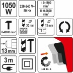 Smūginis gręžtuvas | 2 greičiai / metalinis griebtuvas | 1050W (YT-82044) Smūginis gręžtuvas | 2 greičiai / metalinis griebtuvas | 1050W (YT-82044)