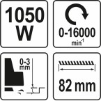 Elektrinis oblius | 1050 W | 0-3 mm (YT-82140) Elektrinis oblius | 1050 W | 0-3 mm (YT-82140)