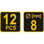 Frezų medžiui rinkinys | 12 vnt. (22550) Frezų medžiui rinkinys | 12 vnt. (22550)