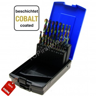 Grąžtų metalui rinkinys Cobalt, 19 dalių, HSS, 1-10 mm, Bgs-technic