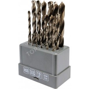 Grąžtų metalui rinkinys 19 vnt, HSS, 1-10 mm (21999V) Grąžtų metalui rinkinys 19 vnt, HSS, 1-10 mm (21999V)