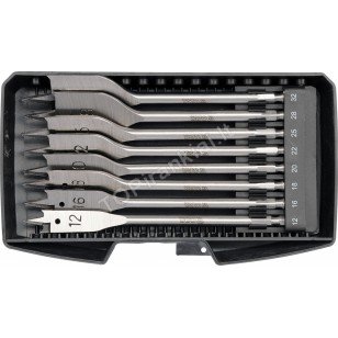 Plunksninių grąžtų rinkinys 12-32mm, 8 vnt, 1/4 antgalis (YT-3259)