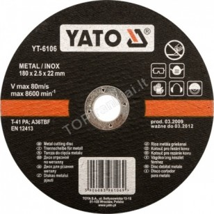 Nerūdyjančio plieno pjovimo diskas 125x1,2x22 mm (YT-6103)