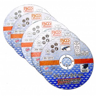 Pjovimo diskas nerudyjančiam plienui 5vnt.125 x 1.0 x 22.2 mm Bgs-technic Pjovimo diskas nerudyjančiam plienui 5vnt.125 x 1.0 x 22.2 mm Bgs-technic