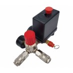 Reguliatorius kompresoriui su slėgio jungikliu ir manometrais | 230V (SK10677) Reguliatorius kompresoriui su slėgio jungikliu ir manometrais | 230V (SK10677)