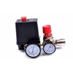 Reguliatorius kompresoriui su slėgio jungikliu ir manometrais | 230V (SK10677) Reguliatorius kompresoriui su slėgio jungikliu ir manometrais | 230V (SK10677)