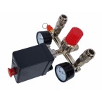 Reguliatorius kompresoriui su slėgio jungikliu ir manometrais | 230V (SK10681) Reguliatorius kompresoriui su slėgio jungikliu ir manometrais | 230V (SK10681)