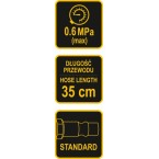Ratų pripūtimo pistoletas su manometru (81651) Ratų pripūtimo pistoletas su manometru (81651)