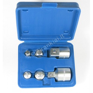 1/4 + 3/8 + 1/2 + 3/4 Adapterių rinkinys 6vnt. 1/4 + 3/8 + 1/2 + 3/4 Adapterių rinkinys 6vnt.