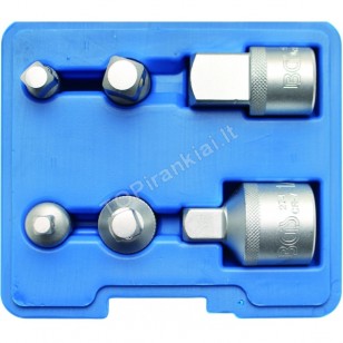 Adapterių gavutėms komplektas 6 dalių Bgs-technic (199) Adapterių gavutėms komplektas 6 dalių Bgs-technic (199)