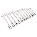 Terkšlinių raktų komplektas vartoma galvute CR-V STEEL 8-19 mm. 12 vnt. Terkšlinių raktų komplektas vartoma galvute CR-V STEEL 8-19 mm. 12 vnt.