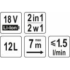 Akumuliatorinis purkštuvas | 2 viename | 18V / be akumuliatoriaus (YT-86211) Akumuliatorinis purkštuvas | 2 viename | 18V / be akumuliatoriaus (YT-86211)