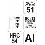 PVC vamzdžio pjoviklis | max. 51 mm (YT-2228) PVC vamzdžio pjoviklis | max. 51 mm (YT-2228)