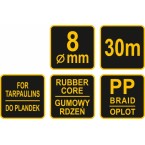 Pinta elastinė guminė virvė | 8 mm x 30 m (85178) Pinta elastinė guminė virvė | 8 mm x 30 m (85178)